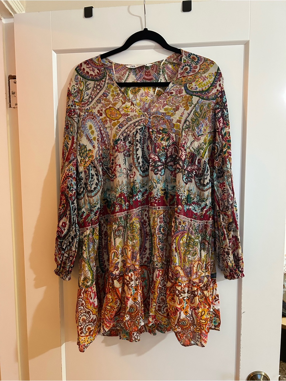 Zara Multicolor Paisley Midi Dress
